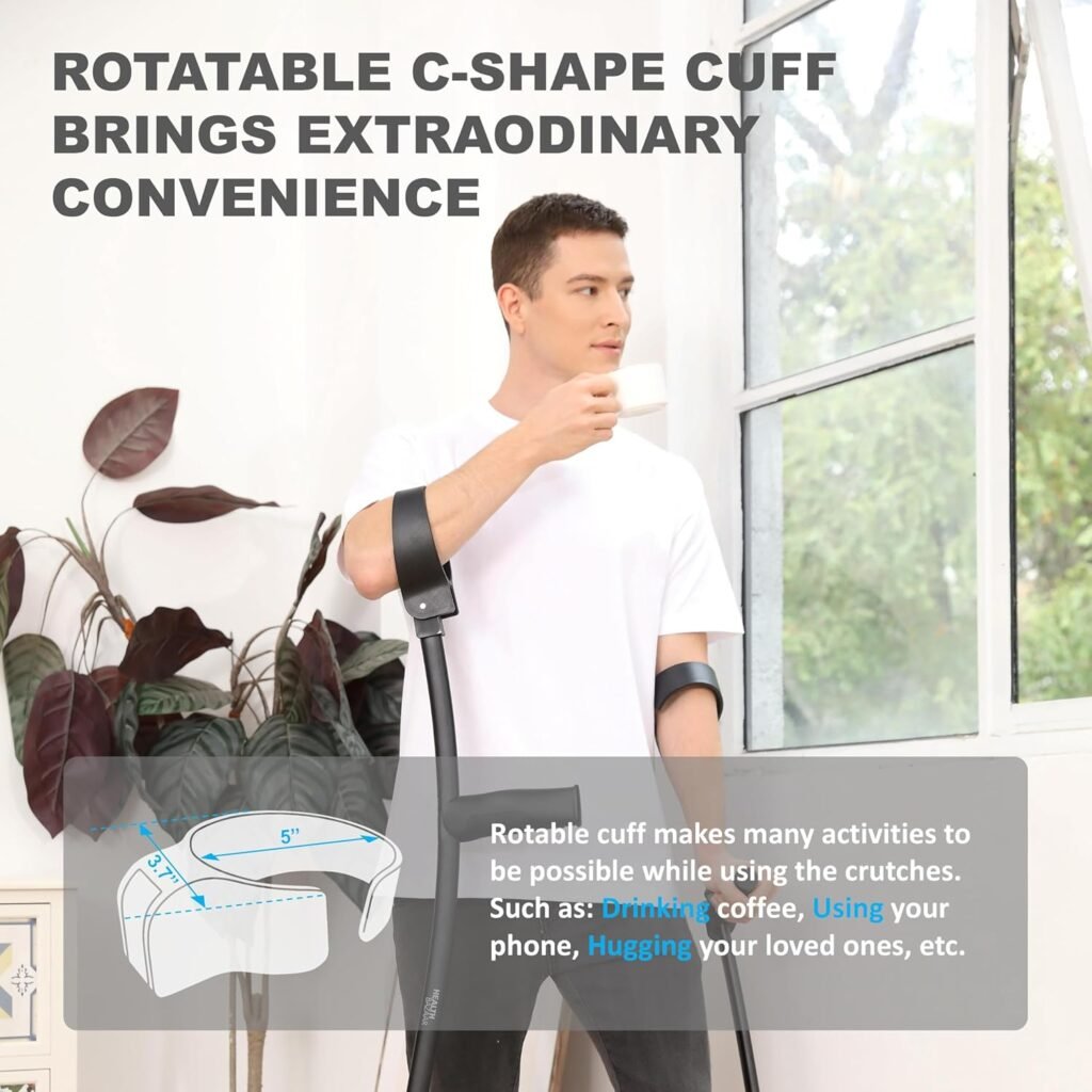 HEALTHBAZAAR Forearm Crutches for Adults