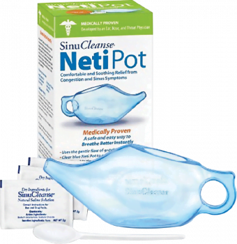 Ascent Consumer Products SinuCleanse® Neti Pot, Clear Blue, Comfortable Tip, Unbreakable, Wide Mouth Bottle, To Fit Every Nose