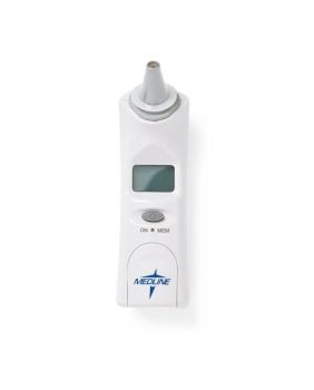 Innovative, quick-response ear thermometer features one-touch operation, taking an accurate, non-invasive reading from the tympanic membrane