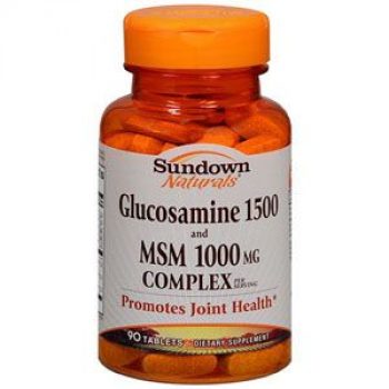 Sundown Naturals® Glucosamine 1500 and MSM 1000mg Tablets 90 Count, Maintains Bone Strength