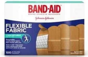 Johnson & Johnson Band-Aid® Flexible Fabric Adhesive Bandages 1" x 3", Beige