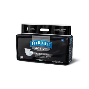 FitRight® Active Male Guards are designed for a comfortable, discreet wear. Its super absorbent core soaks up leaks quickly to protect the skin from prolonged contact with fluids.