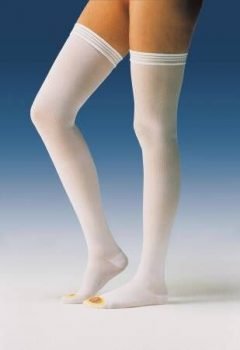 Anti-Em/GP Anti-embolism Stockings Thigh High, Large, Regular White, 3 Pairs / Box
