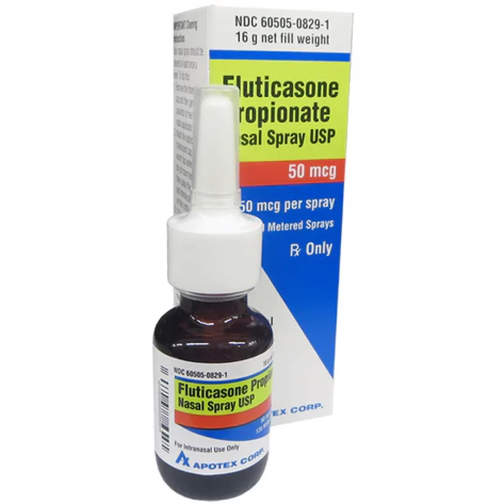 Fluticasone nasal (for the nose) is used to treat nasal congestion, sneezing, runny nose, and itchy or watery eyes caused by seasonal or year-round allergies.