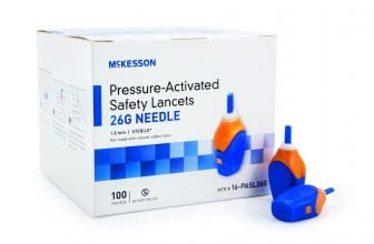 McKesson Pressure Activated Safety Lancet 26G x 1.8mm, 2000 Each / Case