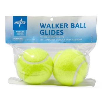 Designed to help walkers glide over surfaces without sticking or leaving scuff marks, these tennis balls also provide greater balance and stability