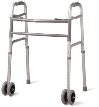 Aluminum frame with front cross brace and dual side braces provides durability