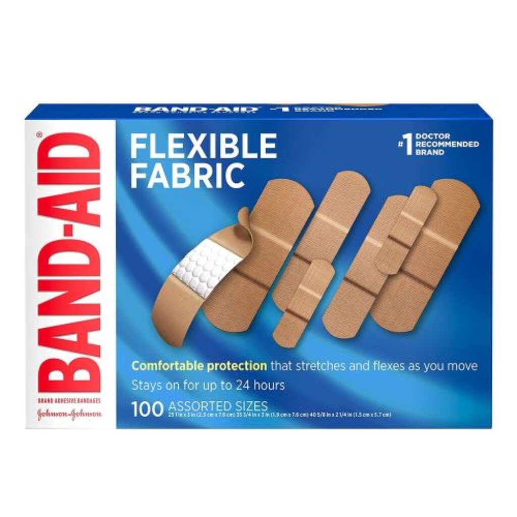 BAND-AID Flexible Fabric Adhesive Bandages Assorted 100 Each By Band-Aid