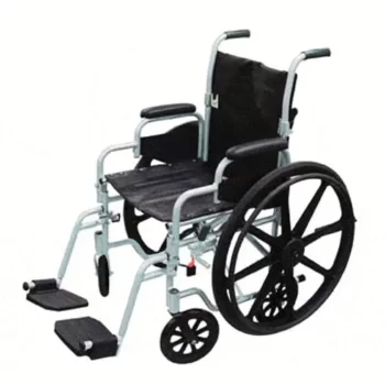 Easy to convert, this wheelchair also boasts swing away footrests and legrest, and a fold down back for easy portability.