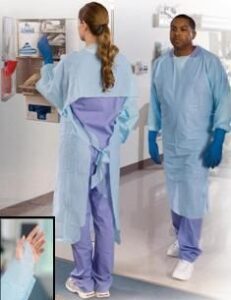 Over-the-Head Protective Procedure Gown TIDIShield One Size Fits Most Unisex NonSterile Blue