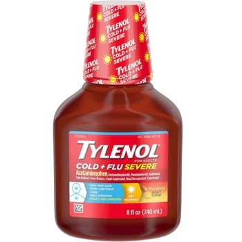 Tylenol Cold and Flu Warming Liquid Daytime Cough and Severe Congestion eases sinus and chest congestion