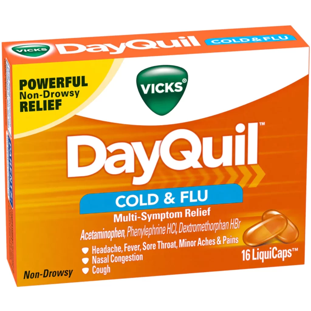 Vicks DayQuil Cold & Flu Multi-Symptom Daytime Relief LiquiCaps 16 Count