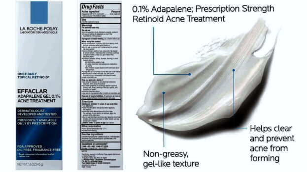 La Roche Posay Effaclar Adapalene Gel 0.1% Acne Treatment