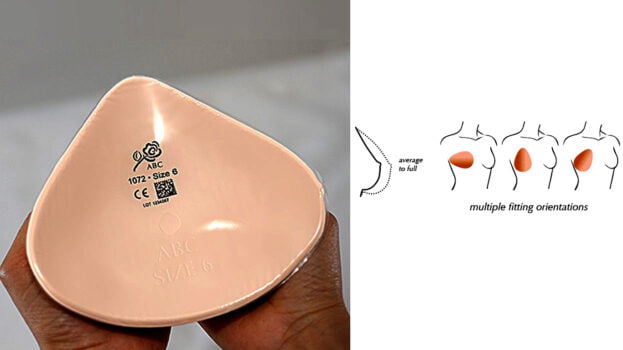 ABC 1072 Classic Triangle Lightweight Silicone Breast Form