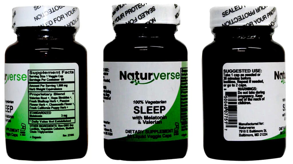 Naturverse, Sleep With Valerian And Melatonin Liquid Capsules, 60 VegCaps