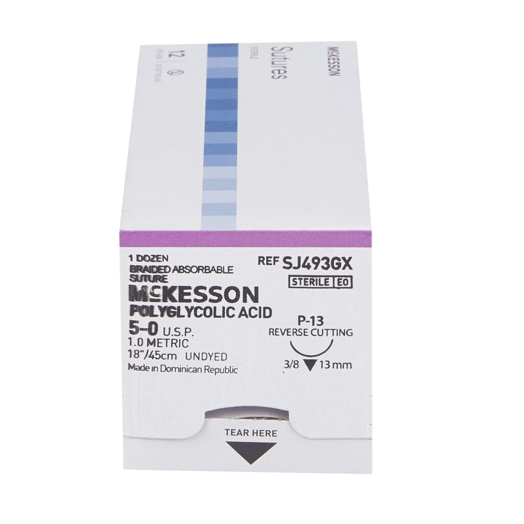 Absorbable Suture with Needle McKesson Polyglycolic Acid P