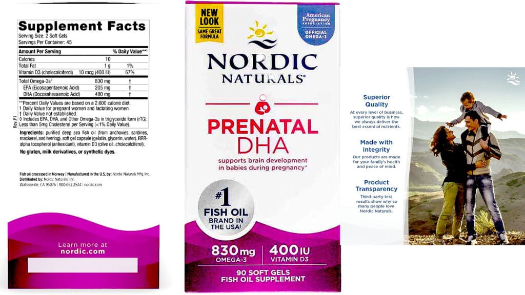 Nordic Naturals Prenatal DHA, Unflavored - 90 Soft Gels - 830 mg