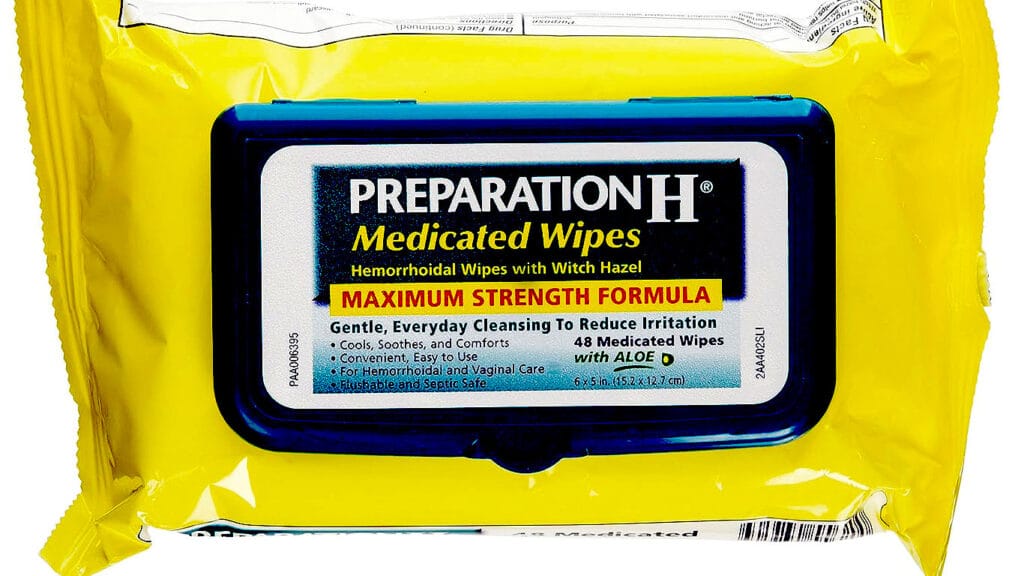 Preparation H, Maximum Strength Formula Medicated Wipes, 48 Count