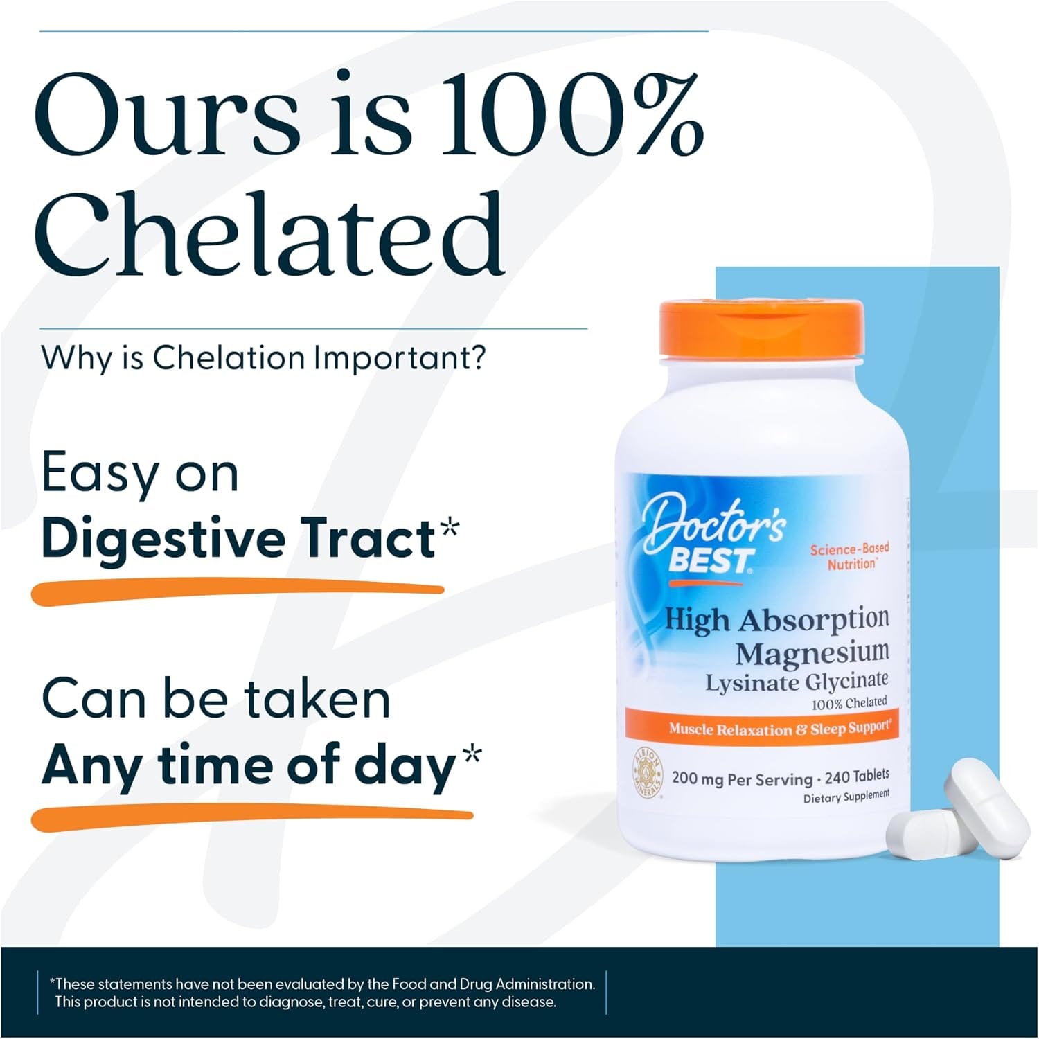 Doctor’s Best High Absorption Magnesium Glycinate Lysinate Supplement 3 Doctor’s Best High Absorption Magnesium Glycinate Lysinate Supplement - Image 3