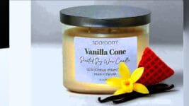 Hand Blown Glass Single Wick Candle Vanilla Bean