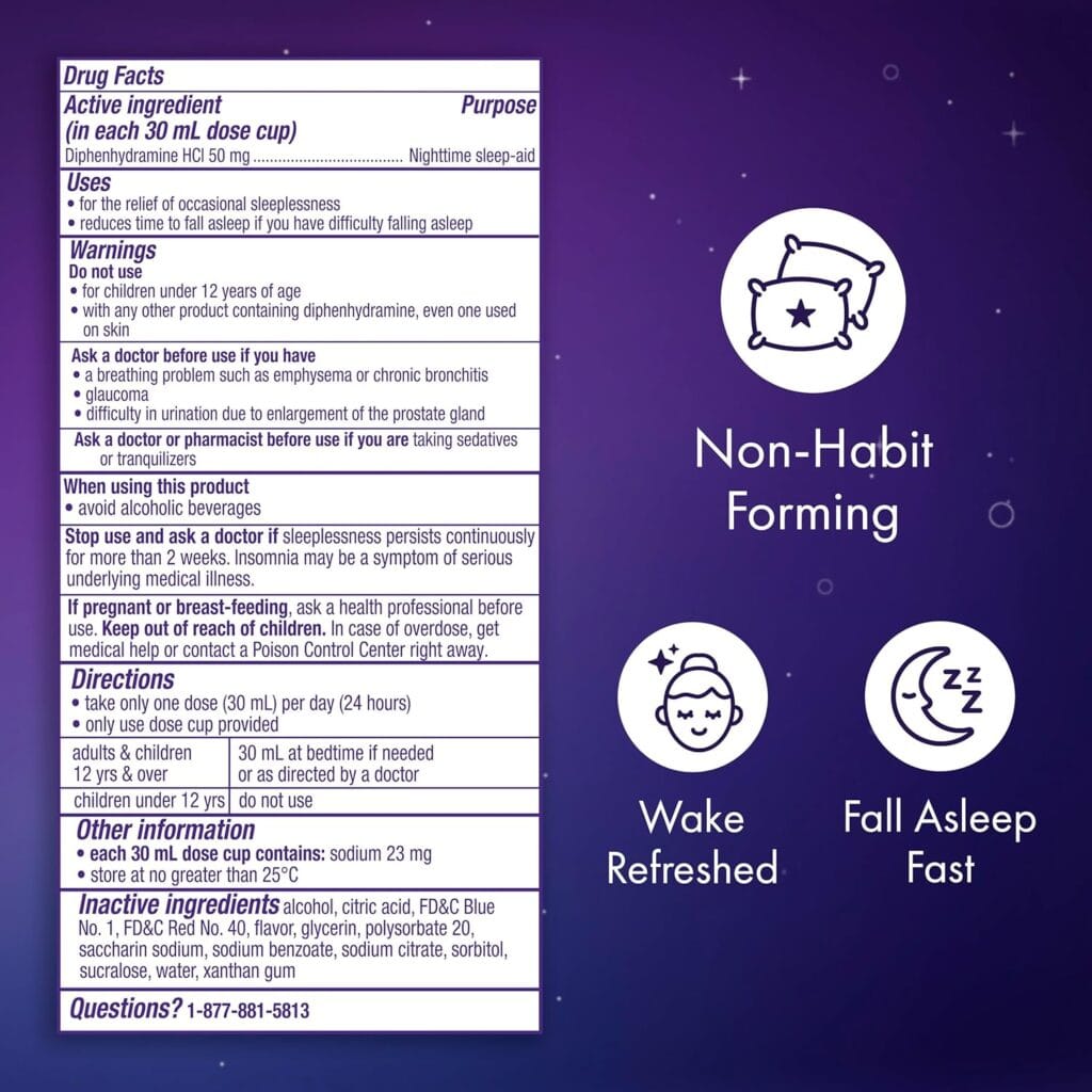 Diphenhydramine HCl Nighttime Sleep Aid Liquid 6 Diphenhydramine HCl Nighttime Sleep Aid Liquid