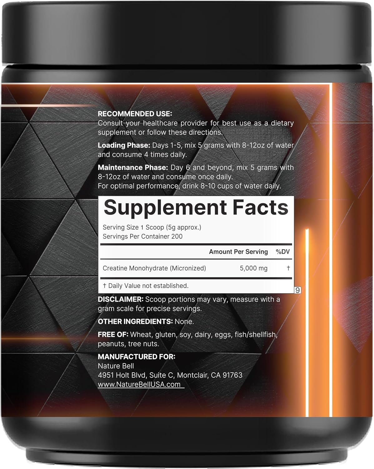 NatureBell Creatine Monohydrate Powder 1,000g - Image 7