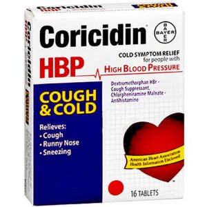 Coricidin Hbp, Cough & Cold Tablets, 16 Tabs