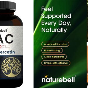 NatureBell NAC 1,200mg with Quercetin - 240 Capsules - N-Acetyl Cysteine - Antioxidant