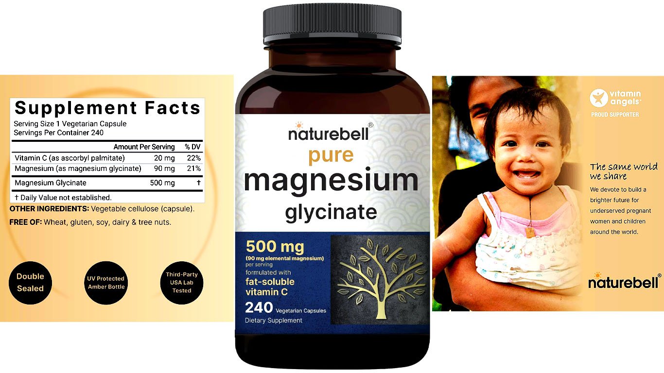 Naturebell Pure Magnesium Glycinate 500mg