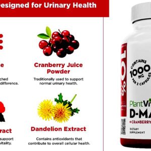 Plantvital D Mannose Capsules with Cranberry