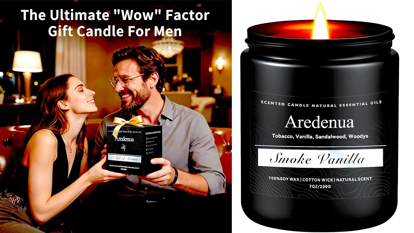 Smoke & Vanilla Candle | Manly Candles for Home Scented