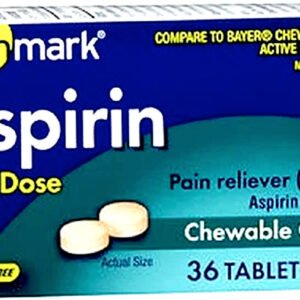 Sunmark, Aspirin Adult Low Dose Chewable, 81 mg, 36 Tabs
