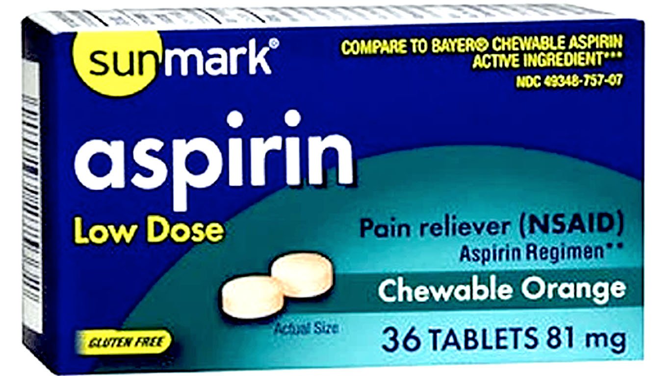 Sunmark, Aspirin Adult Low Dose Chewable, 81 mg, 36 Tabs