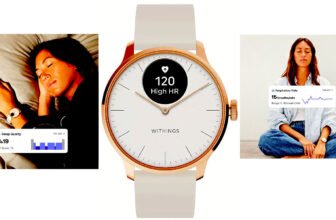 Withings ScanWatch Light - Hybrid Smartwatch (37mm) White Dial + Rose Gold / White Premium Sport Band