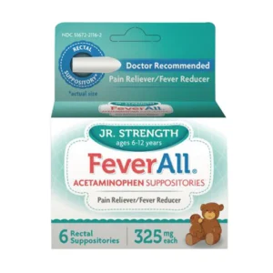 Feverall, Acetaminophen Suppositories Junior Strength, 325 mg, 6 Each