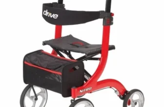 Drive Medical, 4 Wheel Rollator drive Nitro Red Adjustable Height Aluminum Frame, Count of 1