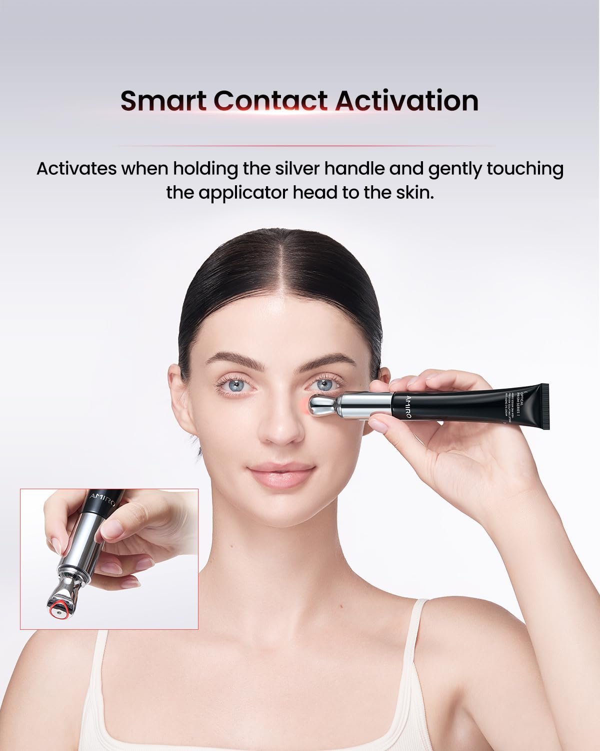 AMIRO PDRN Red Light Therapy Eye Cream with Built-In Microcurrent Massager - Image 4