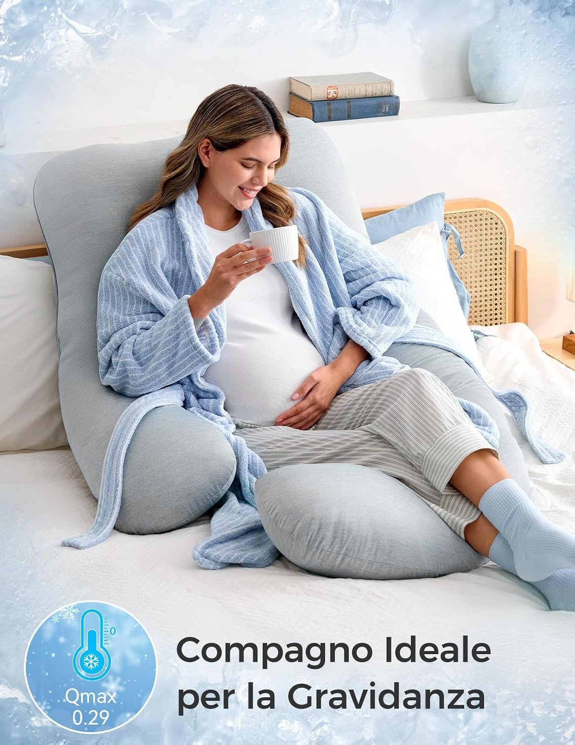 Momcozy Ergonomic Side Refreshing Pregnancy Pillow 145 cm