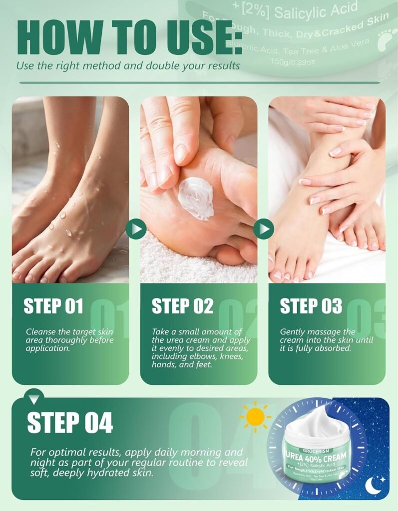 Grocerism Urea Cream 40% for Feet Maximum Strength Hand & Foot Cream 8.82oz