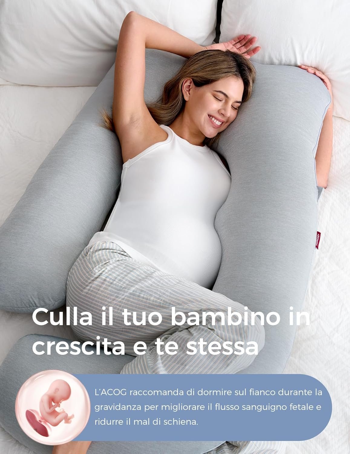 Momcozy Ergonomic Side Refreshing Pregnancy Pillow 145 cm - Image 5