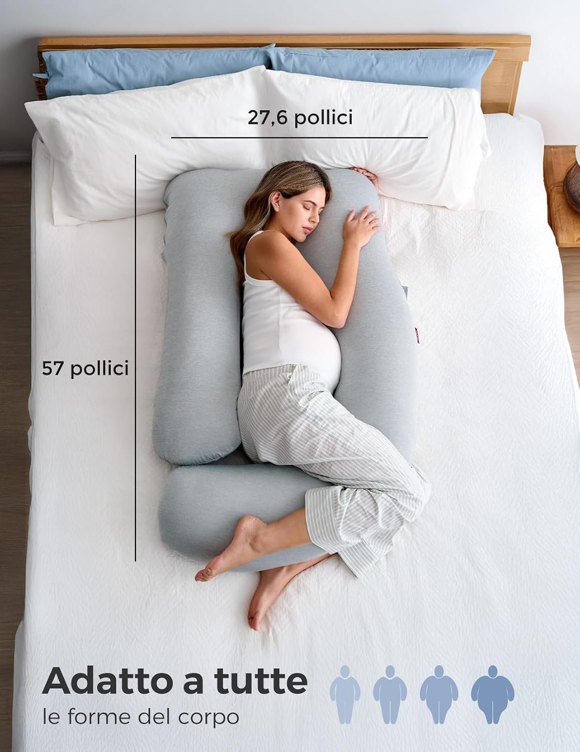 Momcozy Ergonomic Side Refreshing Pregnancy Pillow 145 cm - Image 6