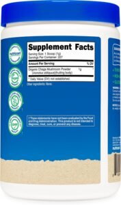 dvh 100% Organic Chaga Mushroom Powder 8oz (227 Servings) GMO-Free Certified USDA Organic, Gluten-Free