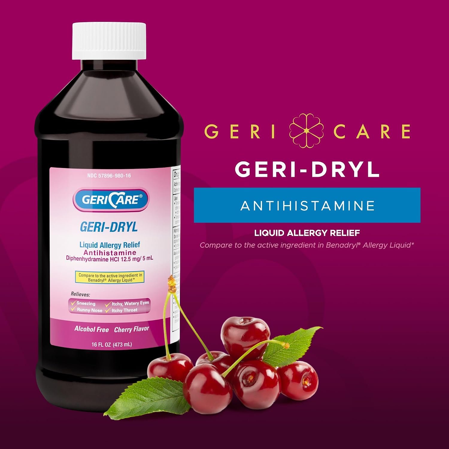 Allergy Relief Geri-Care 12.5 mg / 5 mL Strength Liquid 16 oz - Image 3