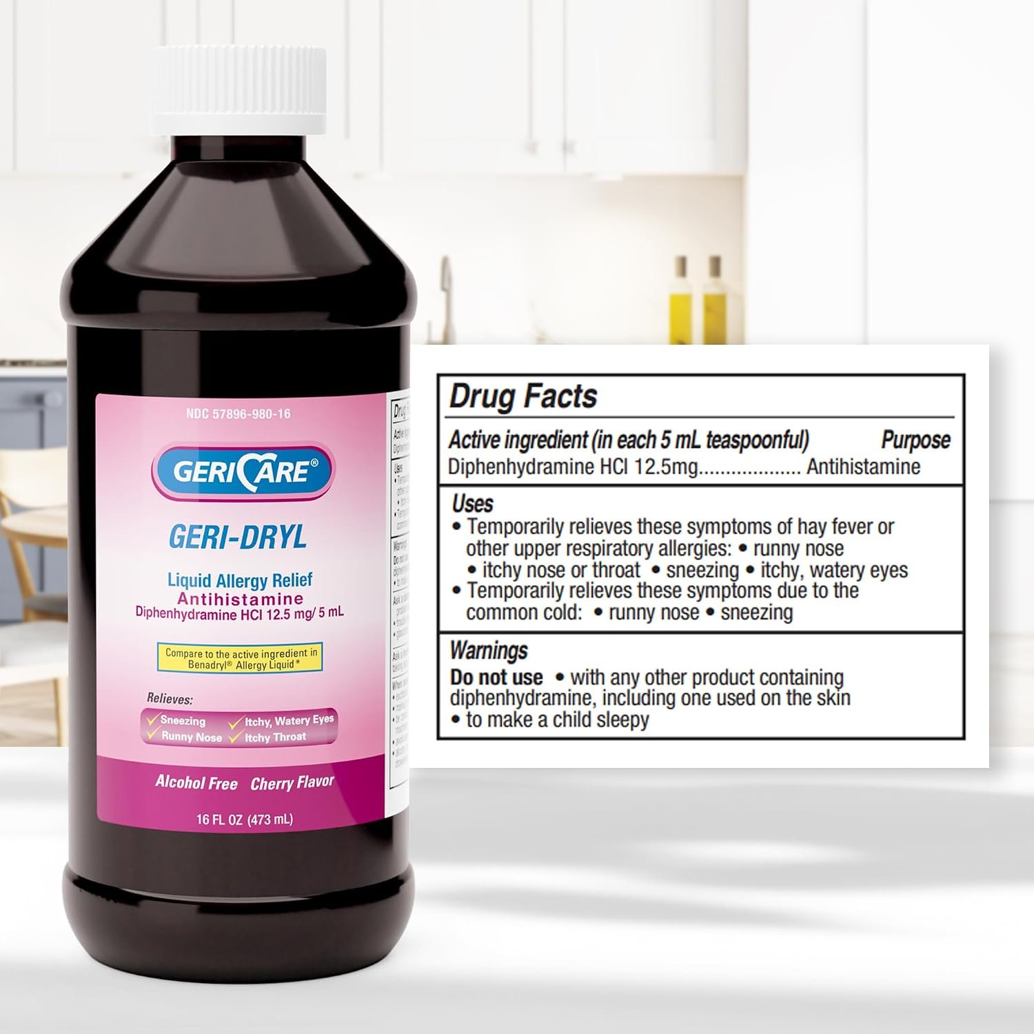 Allergy Relief Geri-Care 12.5 mg / 5 mL Strength Liquid 16 oz