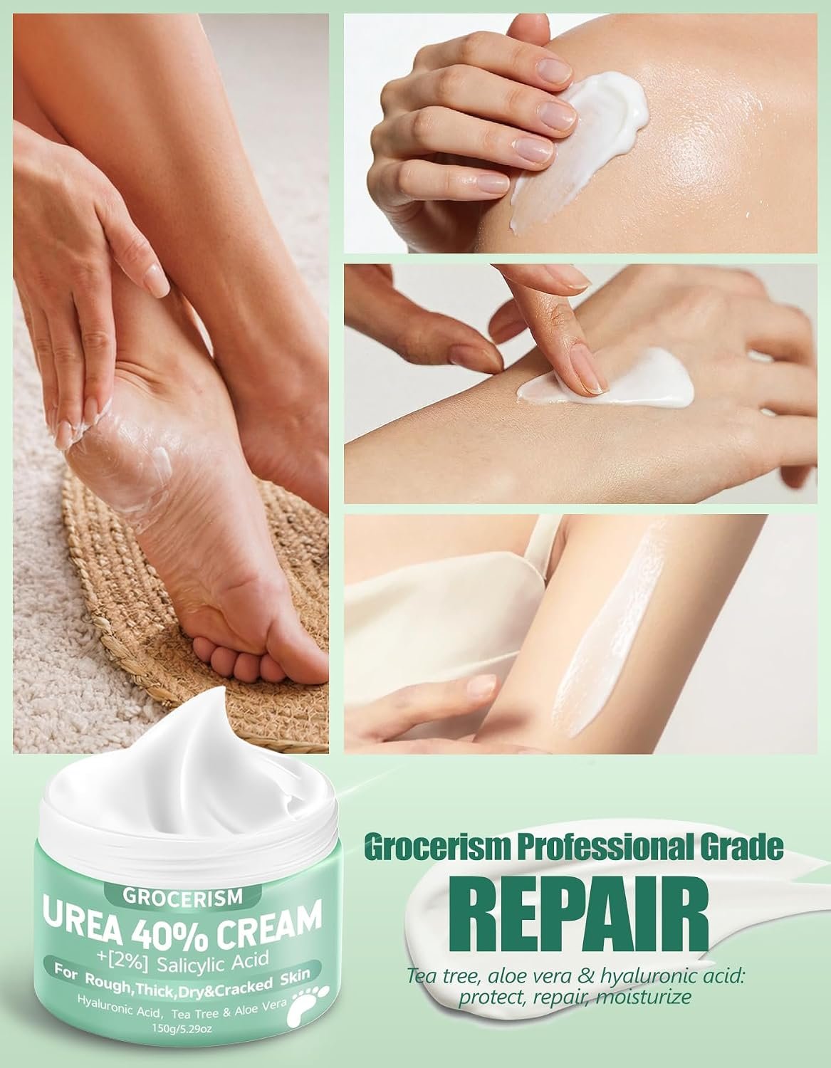 Grocerism Urea Cream 40% for Feet Maximum Strength Hand & Foot Cream 8.82oz - Image 5