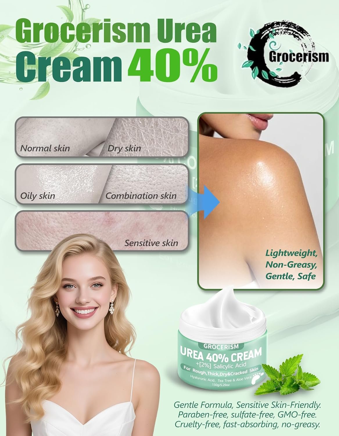 Grocerism Urea Cream 40% for Feet Maximum Strength Hand & Foot Cream 8.82oz - Image 6