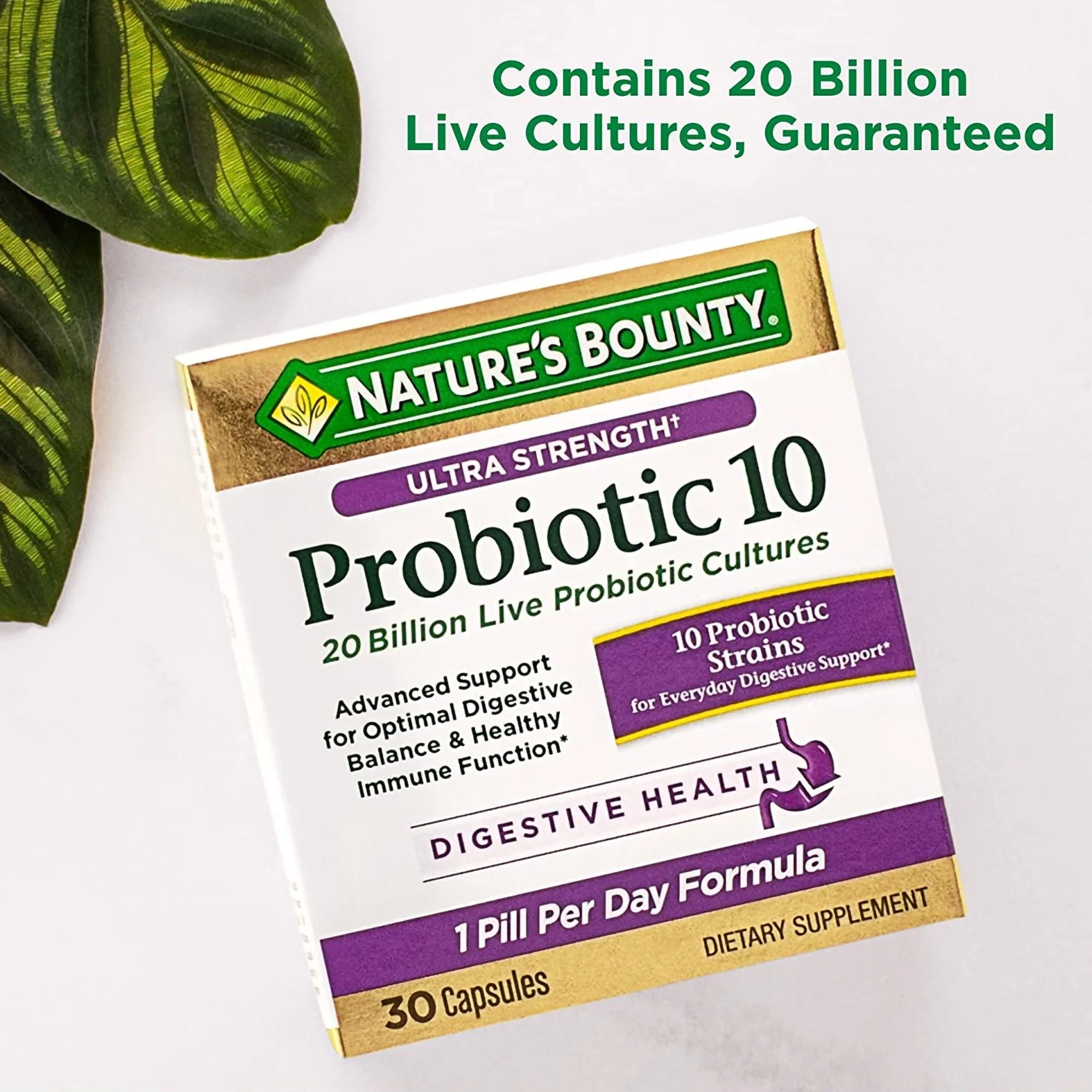 Nature's Bounty Ultra Strength Probiotic 10 Capsules (Bottle of 30) - Image 4