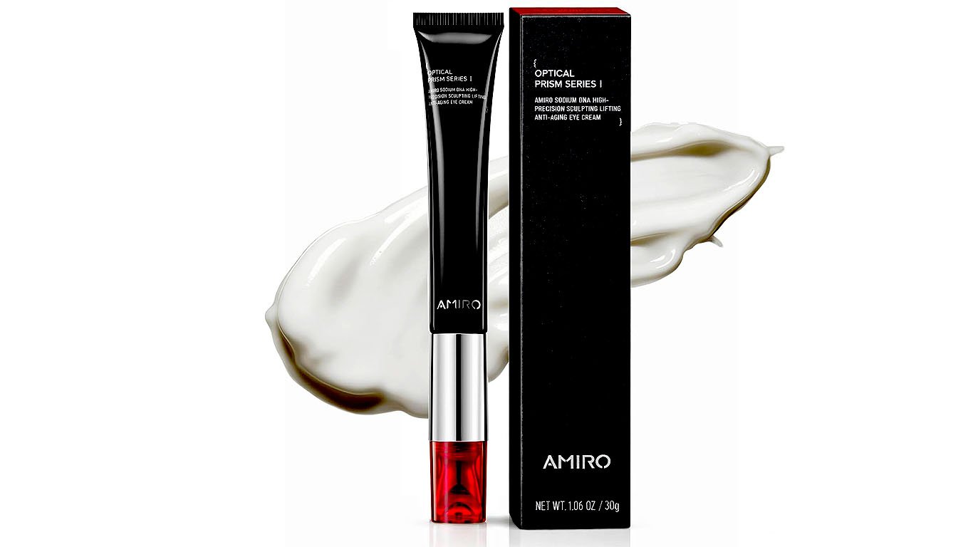 AMIRO PDRN Red Light Therapy Eye Cream with Built-In Microcurrent Massager