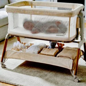 GROWNSY Baby Bassinet Bedside Sleeper with Gentle Rocking Mode