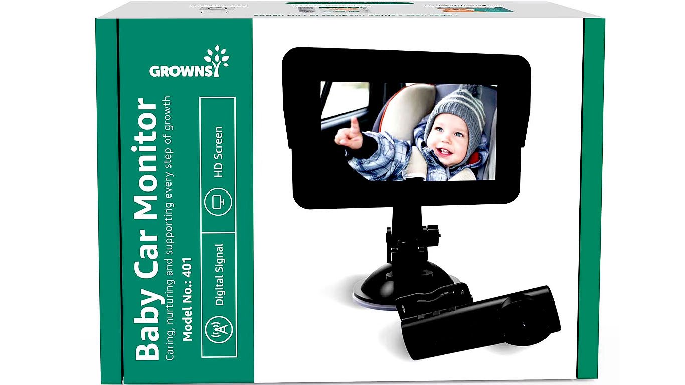 Grownsy Baby Car Camera,4.3" HD Display Baby Car Mirror